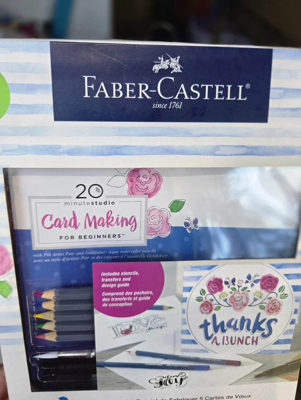 Faber-Castell Card Making Kit - Pink & Blue Floral